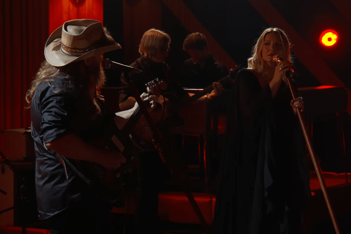 Chris and Morgane Stapleton on stage at the ACM Awards