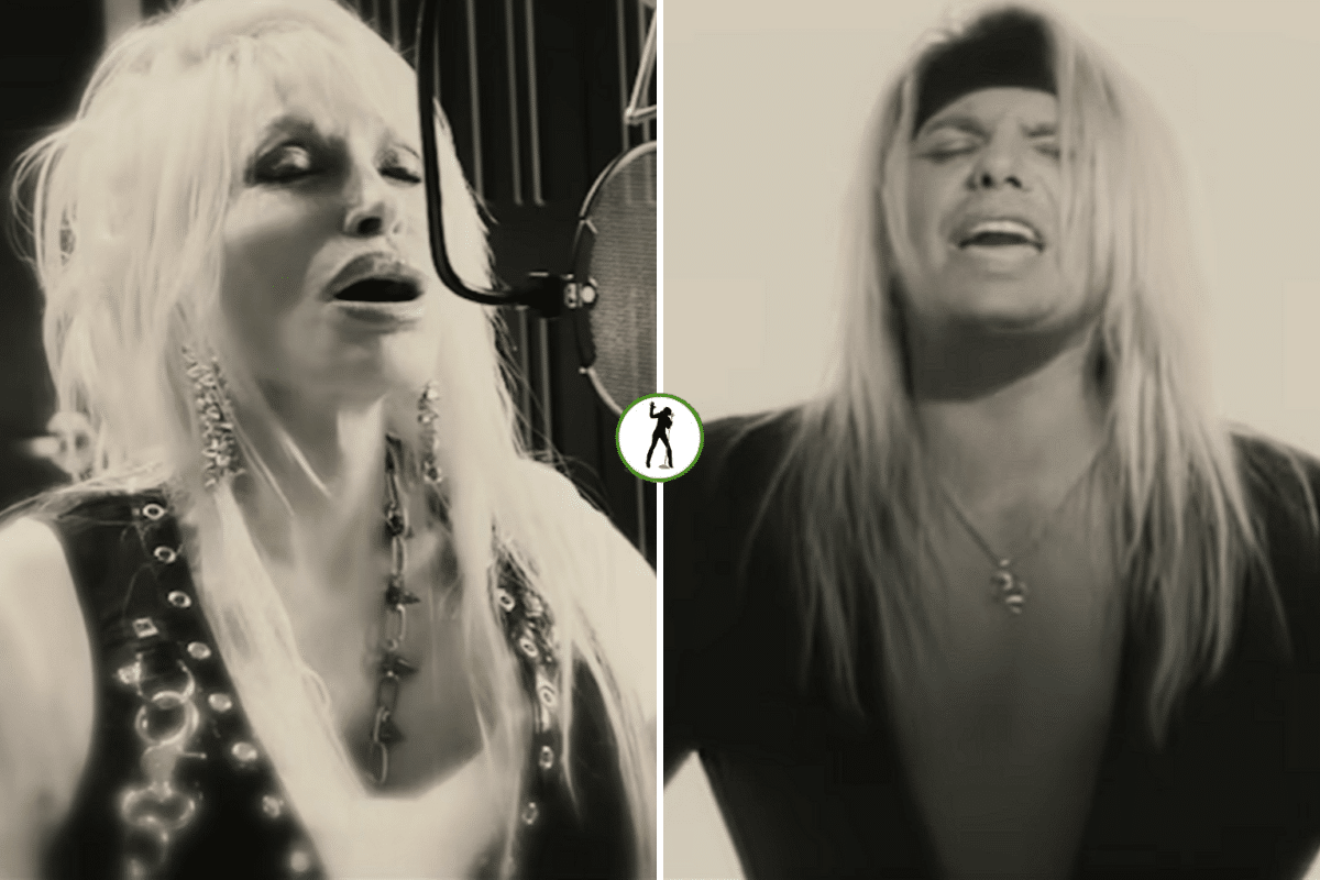Stills from the "Home Sweet Home" music video featuring Dolly Parton and Motley Crue