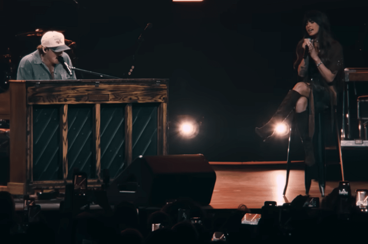 Morgan Wallen and Ella Langley on stage in Nashville